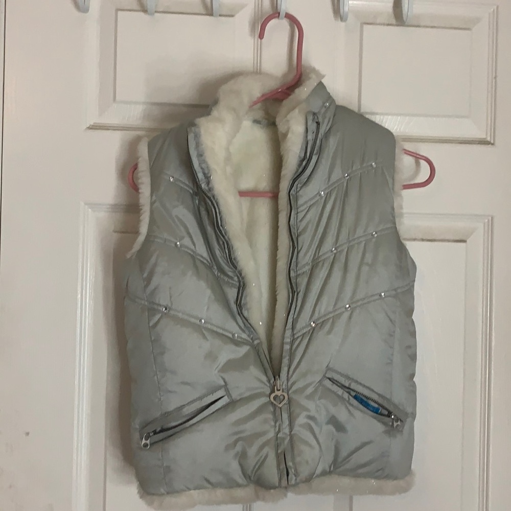 Girl’s Silver Puffed Vest